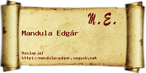 Mandula Edgár névjegykártya